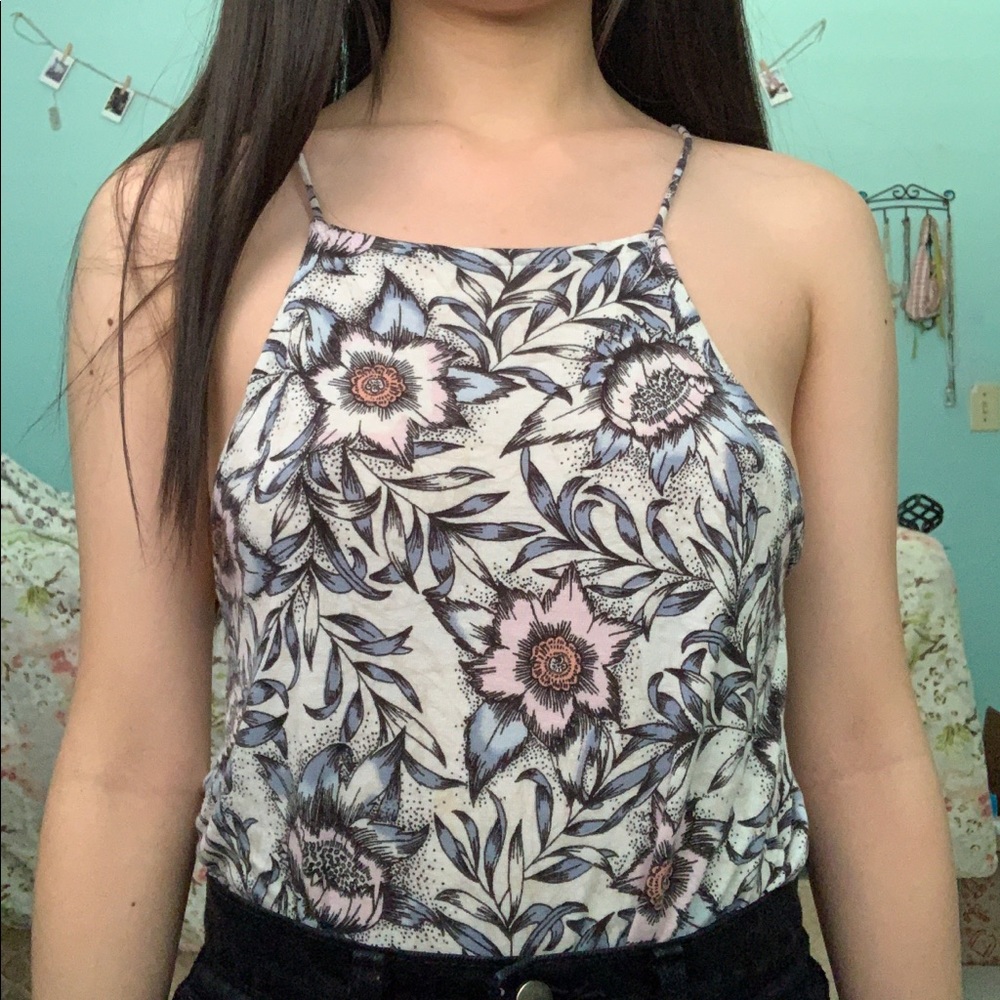 Floral halter neck top